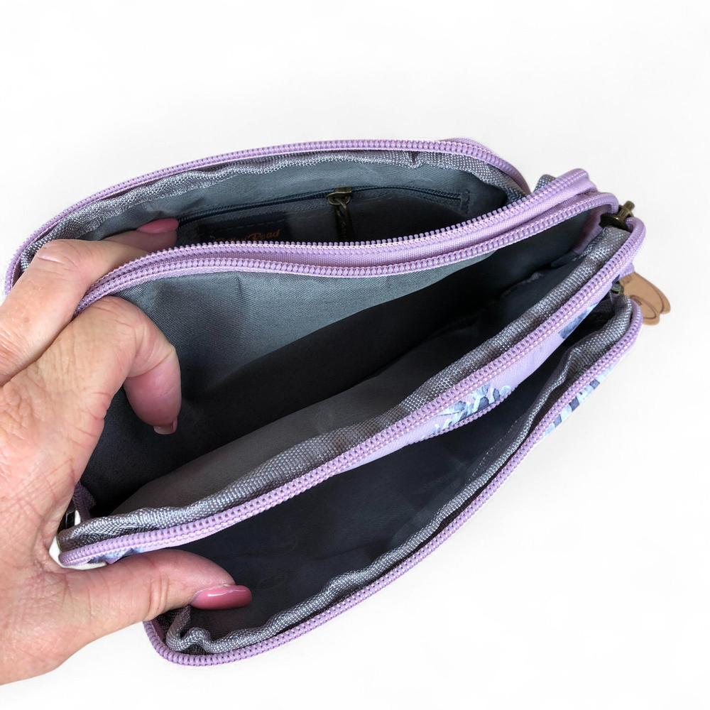 LILAC Cotton Road Canvas Mini Sling Bag with PROTEAS