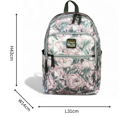 LILAC PVC Cotton Road 15,6" Laptop Backpack with FLOWERS