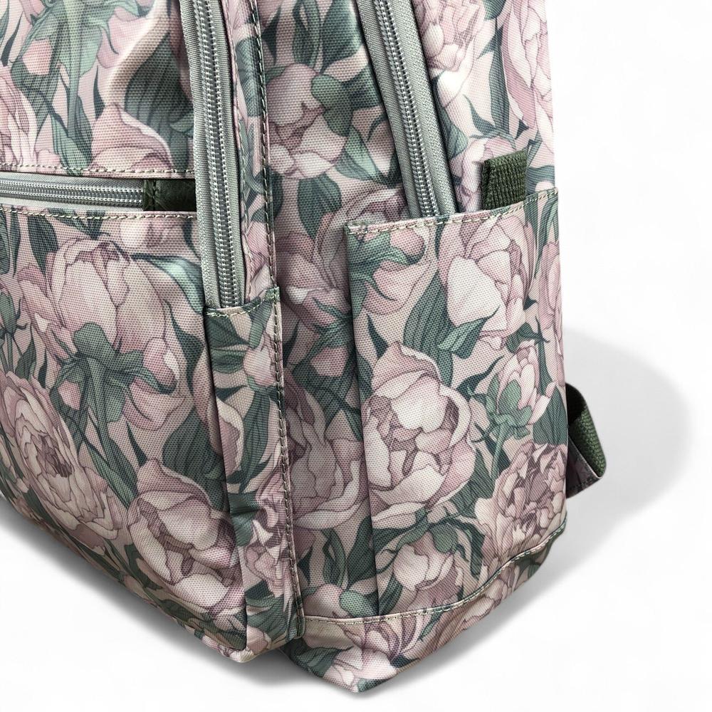 LILAC PVC Cotton Road 15,6" Laptop Backpack with FLOWERS