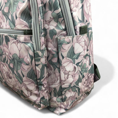 LILAC PVC Cotton Road 15,6" Laptop Backpack with FLOWERS