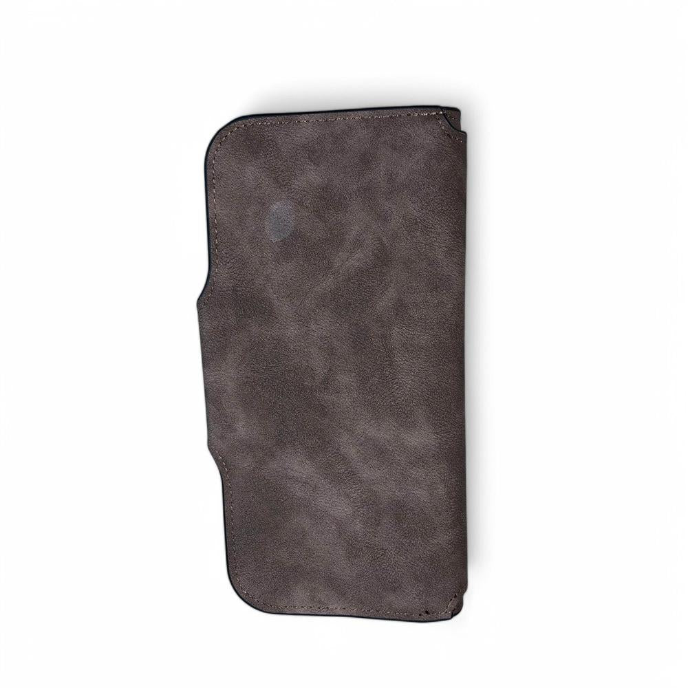 Large BROWN Cotton Road PU Leather Wallet with WINDMILL
