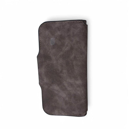 Large BROWN Cotton Road PU Leather Wallet with WINDMILL