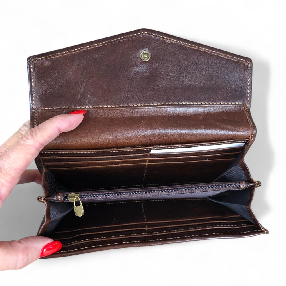 Large COFFEE BROWN VIVACE Genuine Leather Wallet