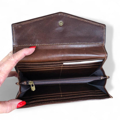 Large COFFEE BROWN VIVACE Genuine Leather Wallet