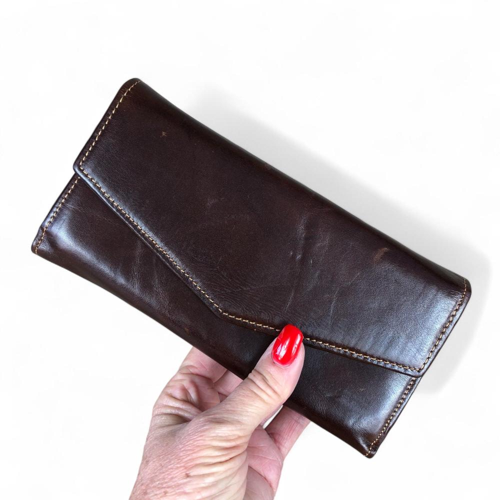 Large COFFEE BROWN VIVACE Genuine Leather Wallet