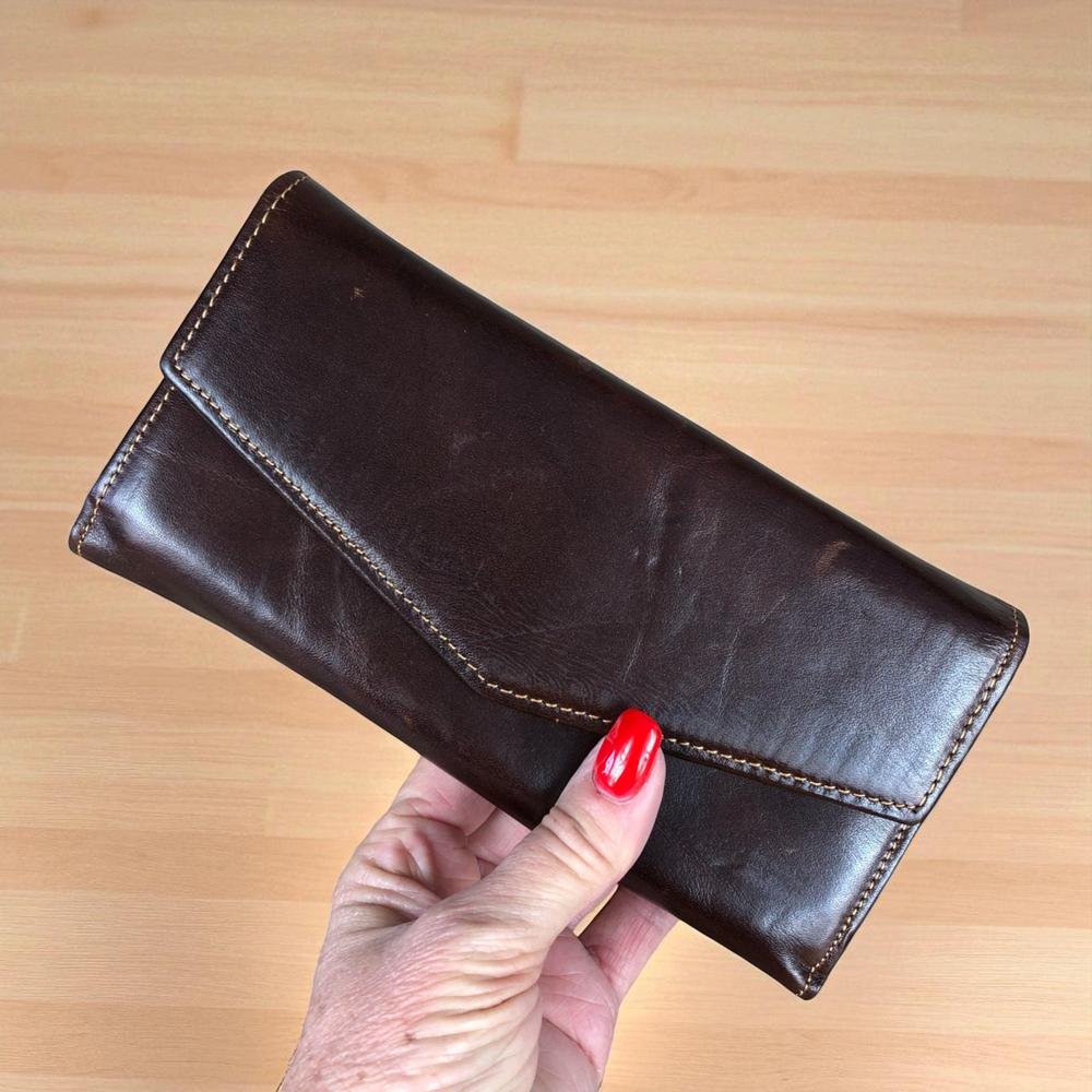 Large COFFEE BROWN VIVACE Genuine Leather Wallet