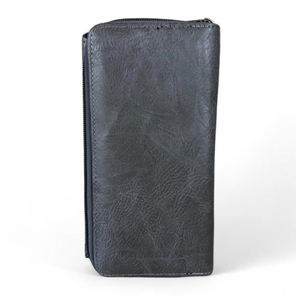 Large GREY PROTEA Tri-Fold Cotton Road PU Leather Wallet