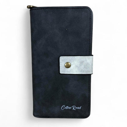 Large GREY PU Leather Cotton Road Wallet