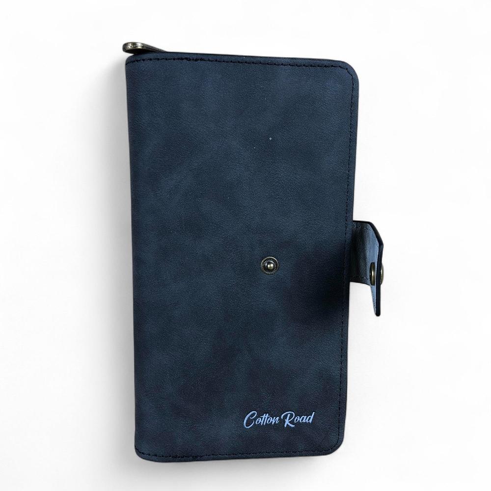 Large GREY PU Leather Cotton Road Wallet