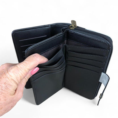 Large GREY PU Leather Cotton Road Wallet