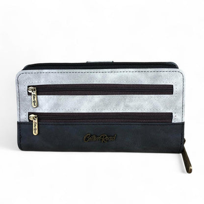 Large GREY PU Leather Cotton Road Wallet