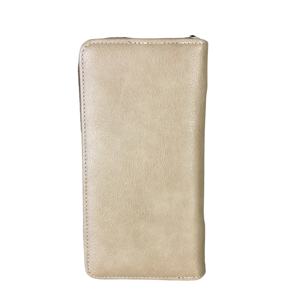 Large KHAKI Cotton Road PU Leather CARD Holder