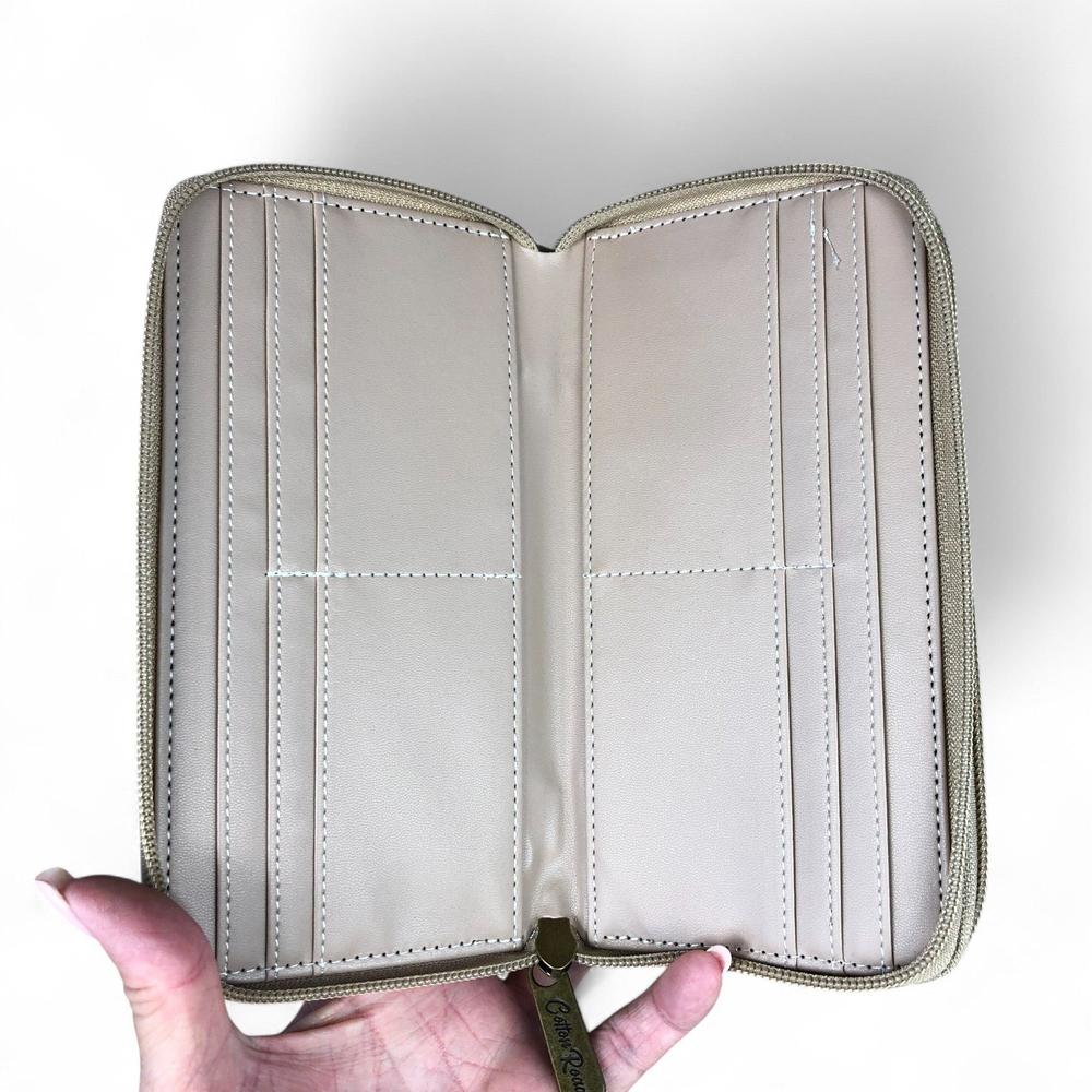 Large KHAKI PU LEATHER Cotton Road BRANDED Wallet