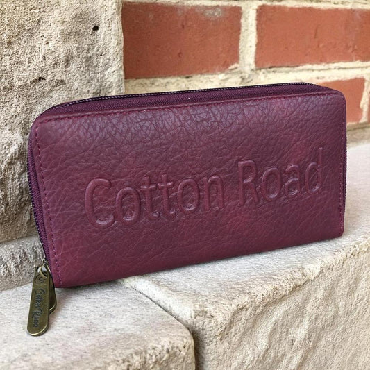 Large MAROON PU LEATHER Cotton Road BRANDED Wallet