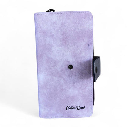 Large PINK / KHAKI PU Leather Cotton Road Wallet