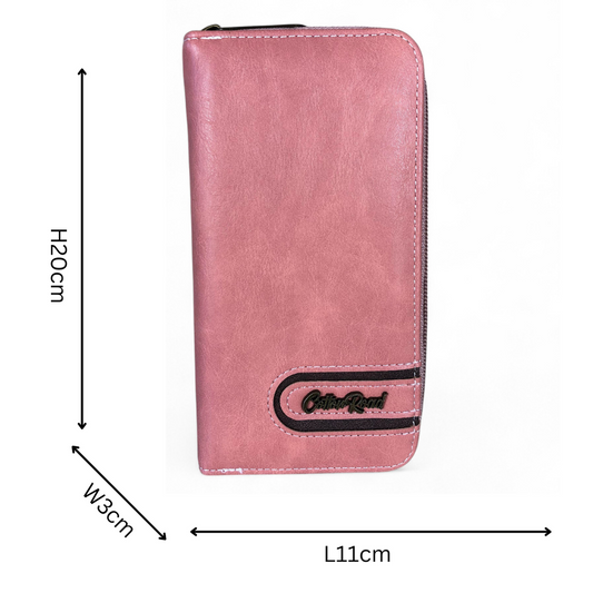 Large PINK PU Leather Cotton Road Wallet
