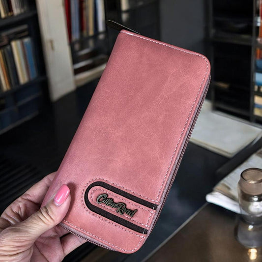 Large PINK PU Leather Cotton Road Wallet