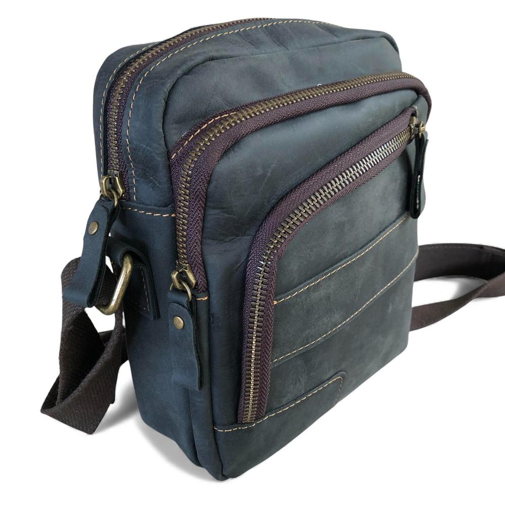 Leather Sling Bag: BLACK Unisex VIVACE genuine leather Sling Bag