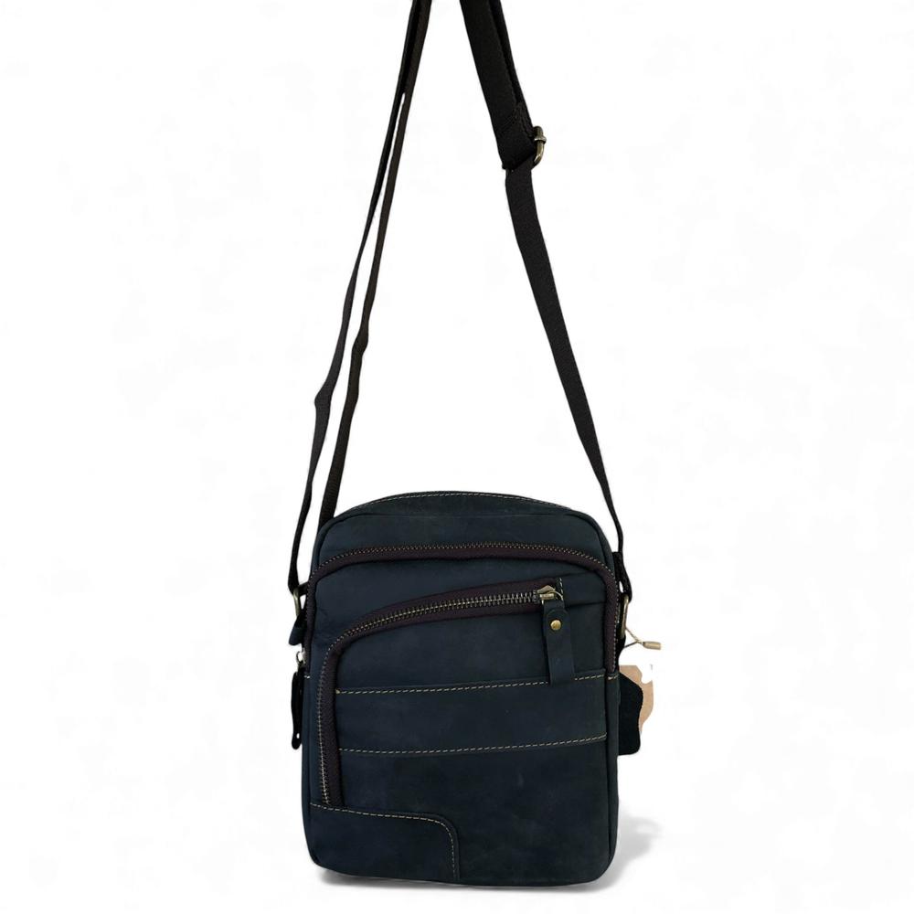 Leather Sling Bag: BLACK Unisex VIVACE genuine leather Sling Bag