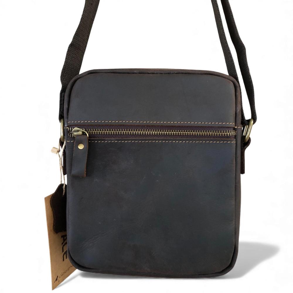 Leather Sling Bag: BROWN Unisex VIVACE genuine leather Sling Bag