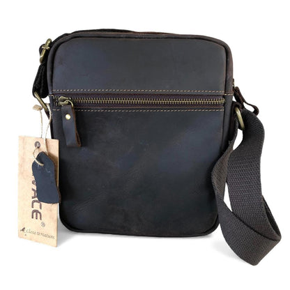 Leather Sling Bag: BROWN Unisex VIVACE genuine leather Sling Bag