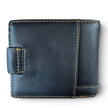 Leather Wallet: BLACK VIVACE Genuine Leather with Clip for MEN back view