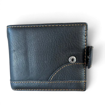 Leather Wallet: BLACK VIVACE Genuine Leather with Clip for MEN front