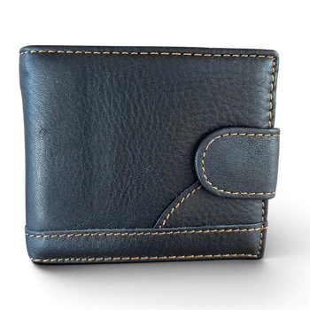 Leather Wallet: BLACK VIVACE Genuine Leather with Clip for MEN front closed clip 