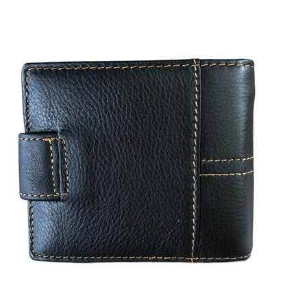 Leather Wallet: BLACK VIVACE MENS Genuine Leather Wallet with Clip and TOPSTICH BACK