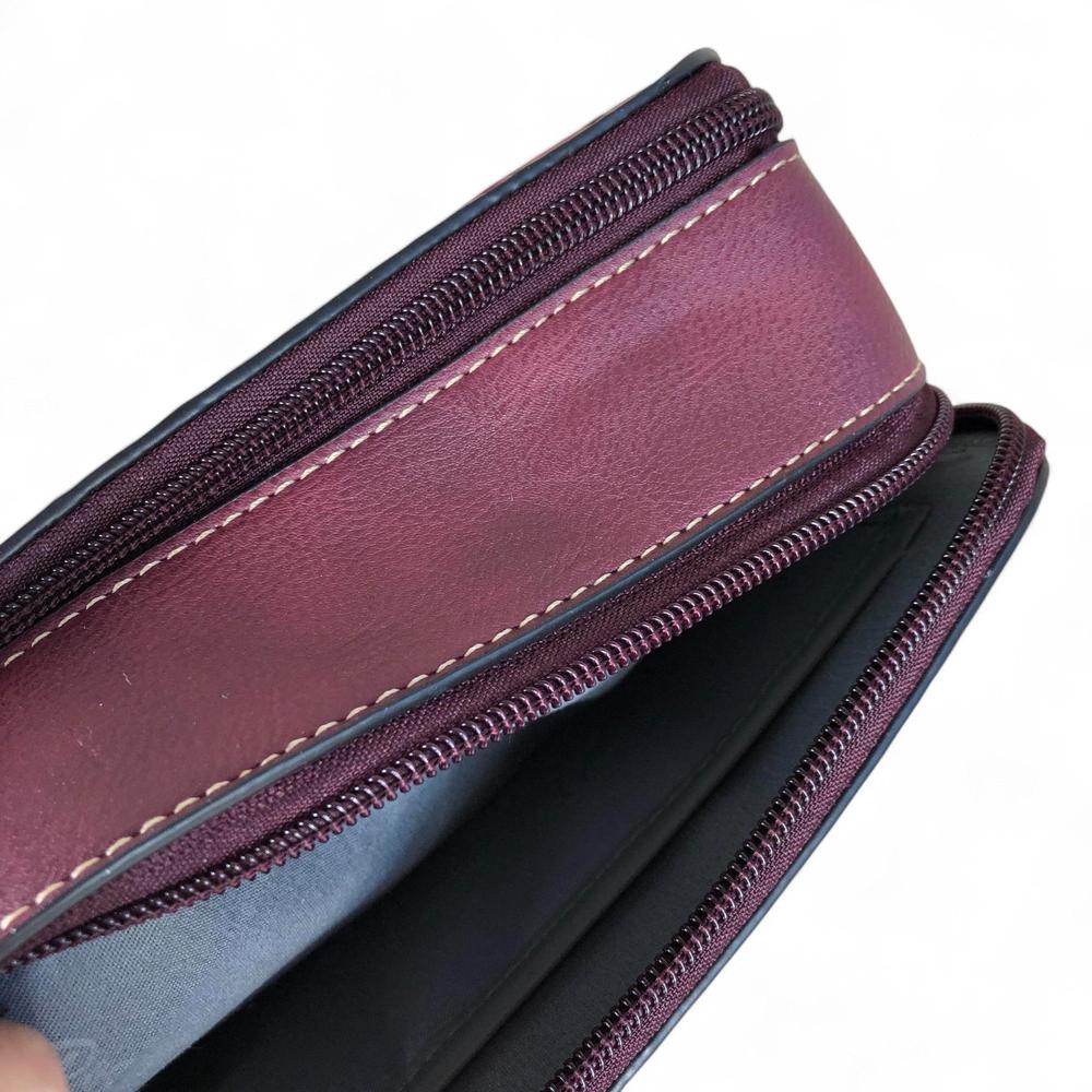 MAROON RED PU Leather Cotton Road Sling Bag with EMBOSSED FLOWERS