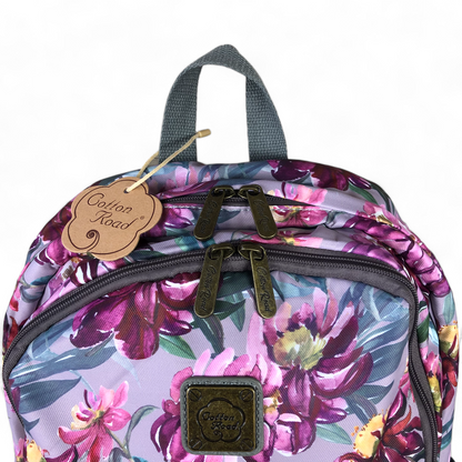 MAUVE FLORAL Canvas Cotton Road Backpack