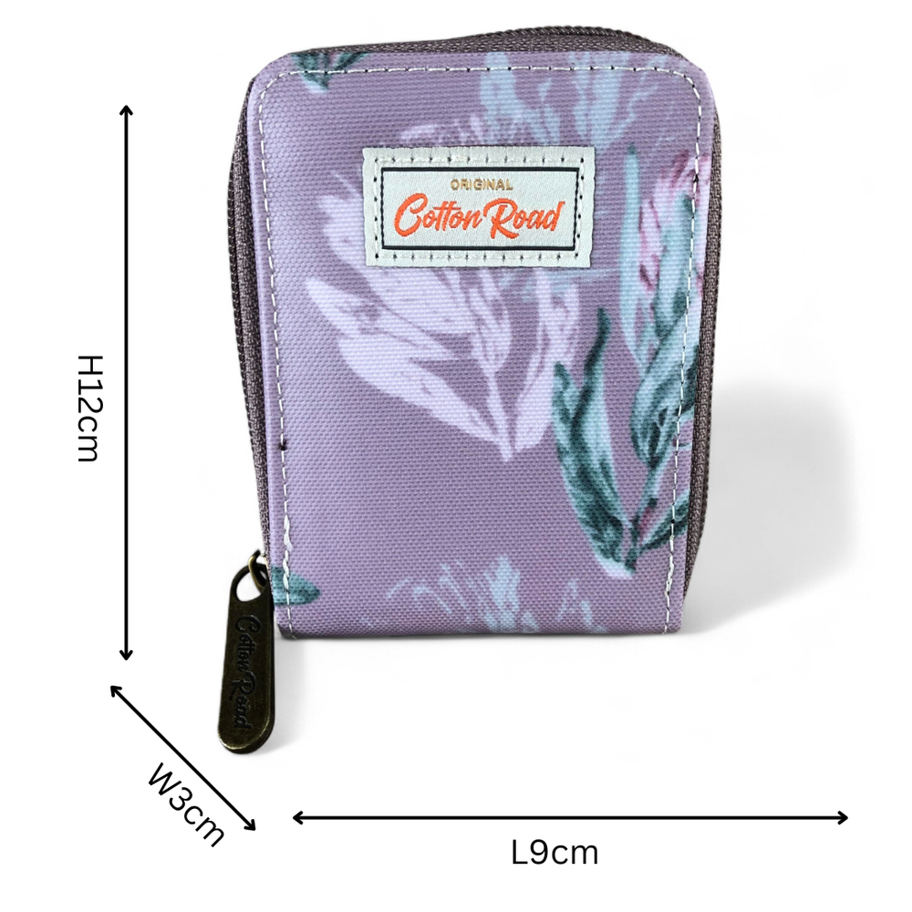 MAUVE FLORAL PVC Cotton Road Card Holder