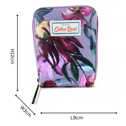 MAUVE FLORAL PVC Cotton Road Card Holder