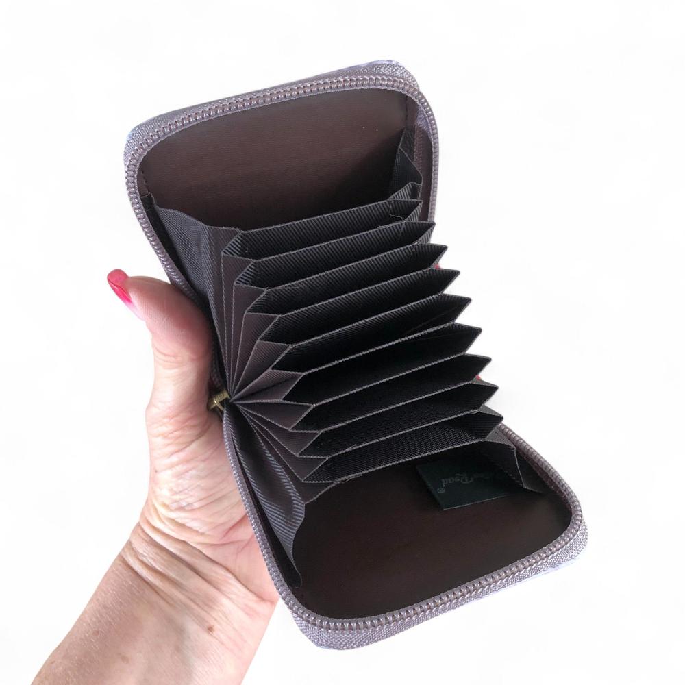 MAUVE FLORAL PVC Cotton Road Card Holder