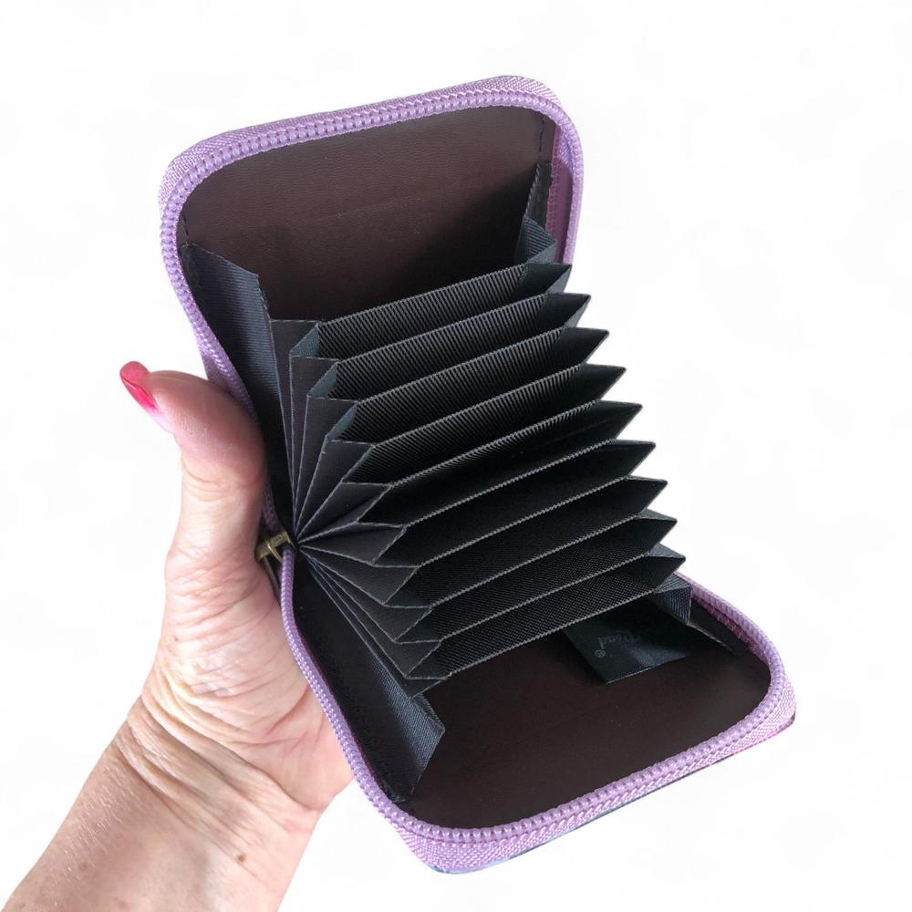 MAUVE FLORAL PVC Cotton Road Card Holder