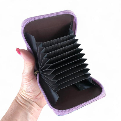 MAUVE FLORAL PVC Cotton Road Card Holder