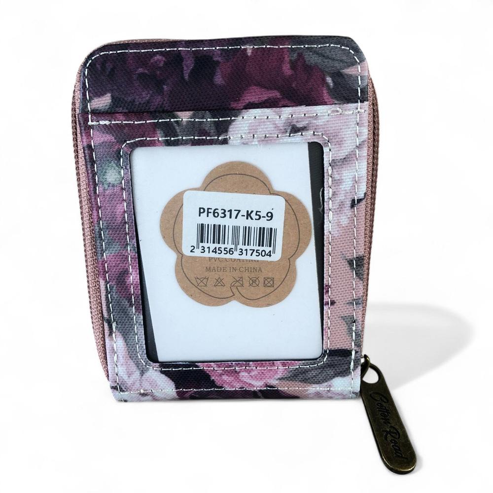 MAUVE FLORAL PVC Cotton Road Card Holder