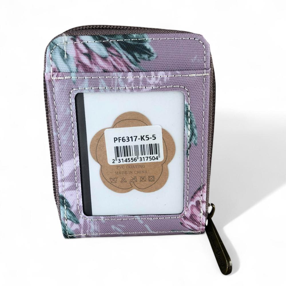 MAUVE FLORAL PVC Cotton Road Card Holder