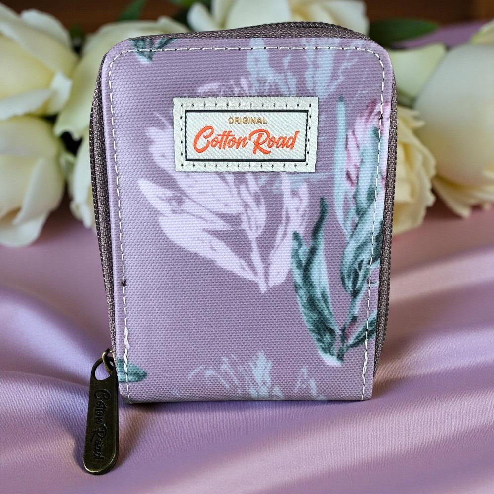 MAUVE FLORAL PVC Cotton Road Card Holder