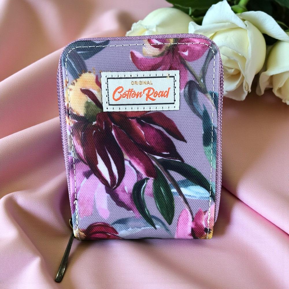 MAUVE FLORAL PVC Cotton Road Card Holder