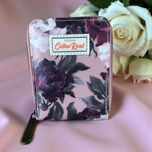 MAUVE FLORAL PVC Cotton Road Card Holder
