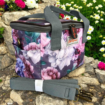 MAUVE FLORAL PVC Cotton Road Lunch Box Cooler Bag