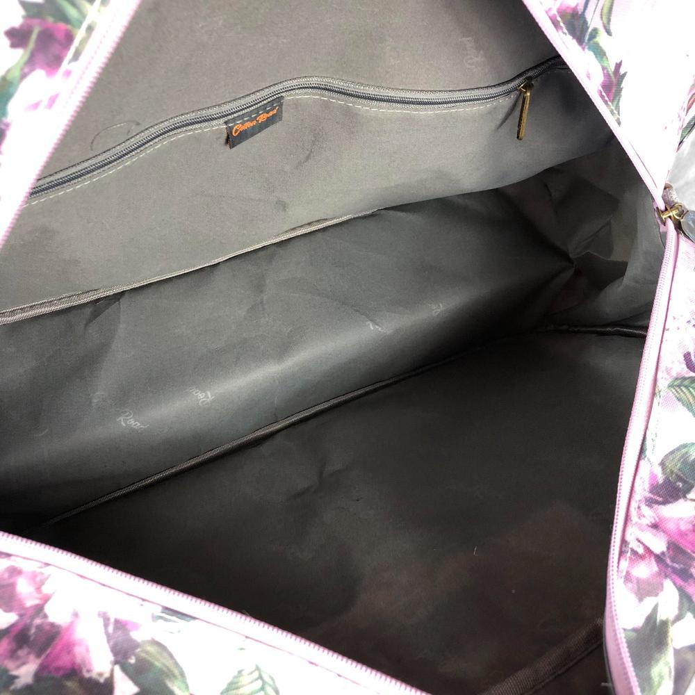 MAUVE FLORAL PVC Overnight Cotton Road Travel Bag