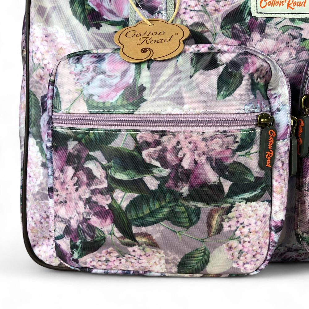 MAUVE FLORAL PVC Overnight Cotton Road Travel Bag