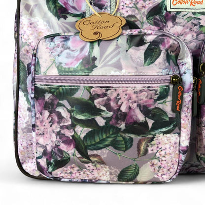 MAUVE FLORAL PVC Overnight Cotton Road Travel Bag