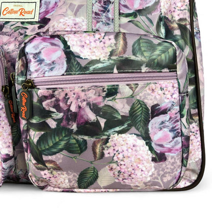 MAUVE FLORAL PVC Overnight Cotton Road Travel Bag