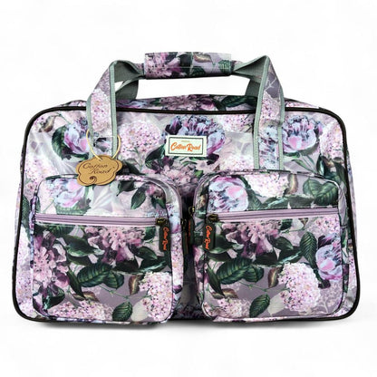 MAUVE FLORAL PVC Overnight Cotton Road Travel Bag