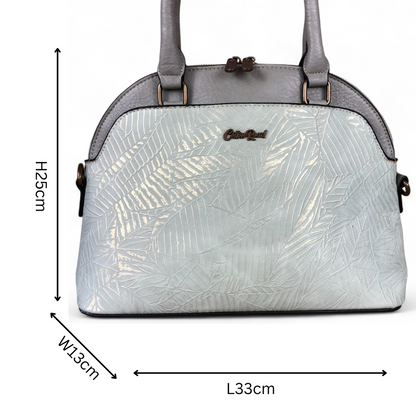 MINT GREEN Cotton Road PU Leather Handbag with EMBOSSED Panel