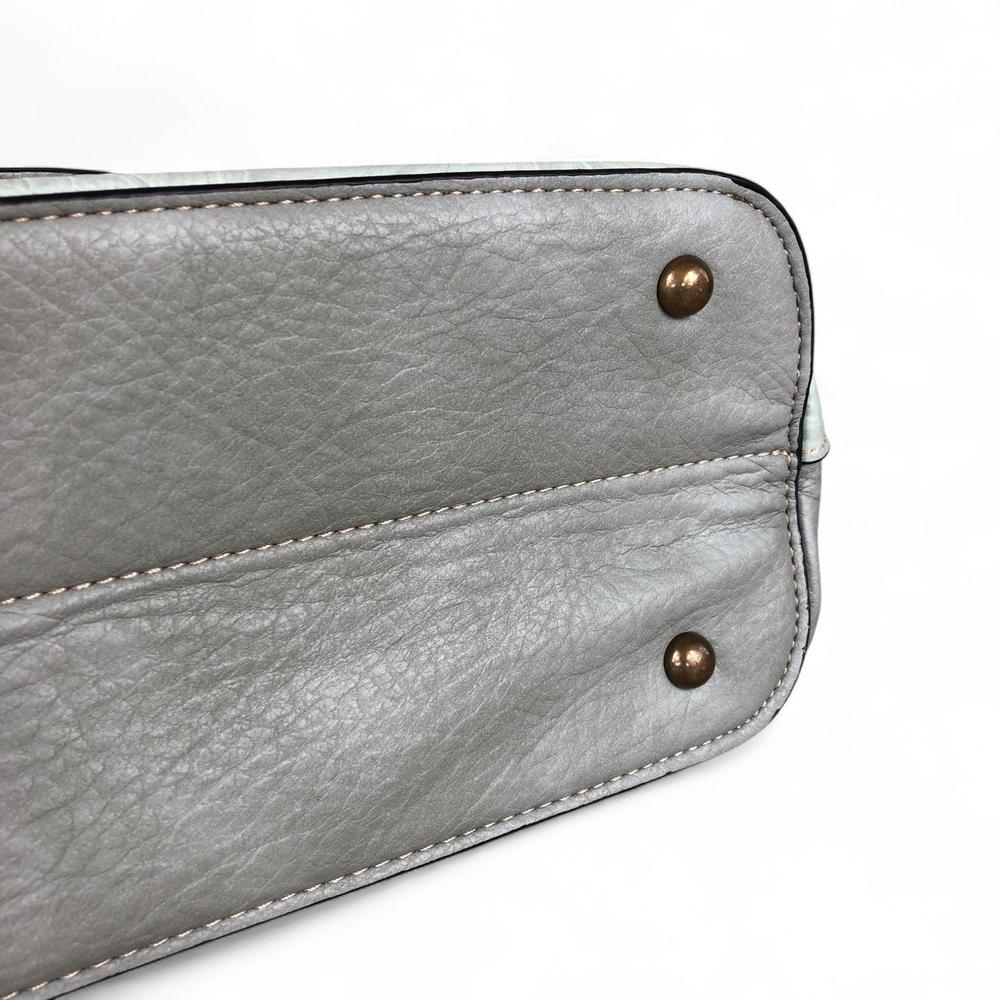 MINT GREEN Cotton Road PU Leather Handbag with EMBOSSED Panel