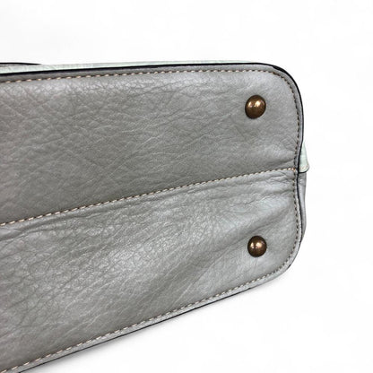 MINT GREEN Cotton Road PU Leather Handbag with EMBOSSED Panel